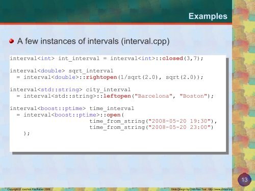 An Introduction to the Interval Template Library