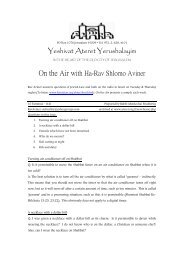 Yeshivat Ateret Yerushalayim On the Air with Ha-Rav Shlomo Aviner