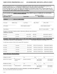 Rental Application - Greystone Properties