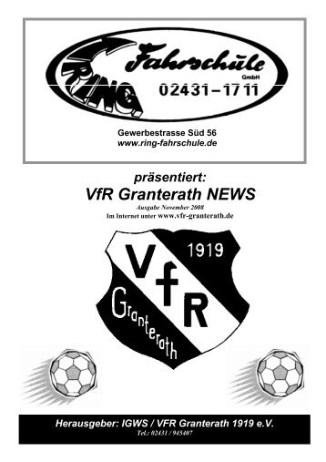 VfR Granterath NEWS - VfR Granterath 1919 eV