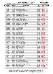 FLY ROD SALE LIST APR 2009