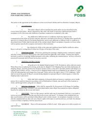 TERMS AND CONDITIONS - Foss Purchase Order