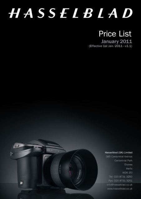 hasselblad uk ltd - price list january 2011 - v1.1 - Teamwork