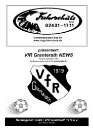 VfR Granterath NEWS - VfR Granterath 1919 eV