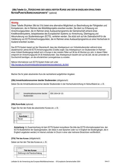 Der Europass-MobilitÃ¤tsnachweis - Definition Der Europass ...