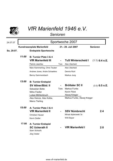 Senioren VfR Marienfeld 1946 eV