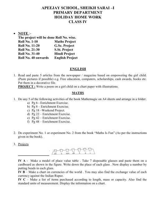 social studies holiday homework for class 4