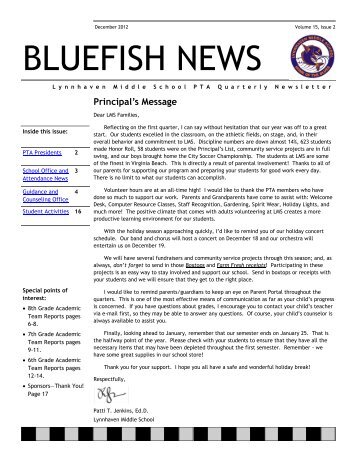 BLUEFISH NEWS - Lynnhaven Middle School