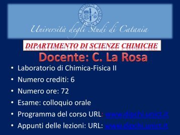 T - Dipartimento di Scienze Chimiche