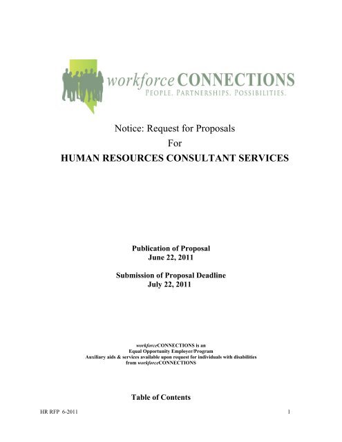 Request for Proposal - Human Resources Consultant Services