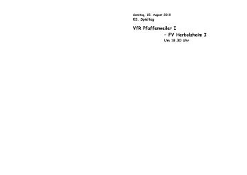 Der FV Herbolzheim - VfR Pfaffenweiler