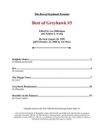 Best of Greyhawk #3