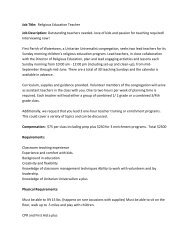 Job Title: Religious Education Teacher Job Description: Outstanding ...