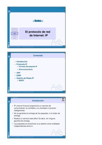 El protocolo de red de Internet: IP :: Redes ::
