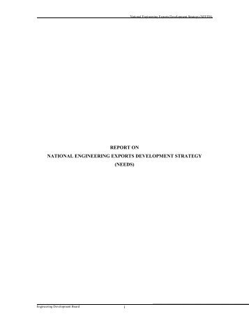 report on national engineering exports development strategy (needs)