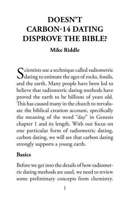 Doesn't Carbon-14 Dating Disprove the bible? - Answers in Genesis
