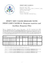 SWIFT XRT CALDB RELEASE NOTE SWIFT-XRT ... - HEASARC