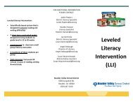 Leveled Literacy Intervention (LLI) - Boulder Valley School District