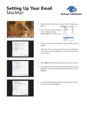 Setting Up Your Email MacMail - Buckeye CableSystem