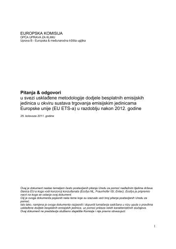 Pitanja & odgovori u svezi usklaÄene metodologije dodjele ... - mzoip