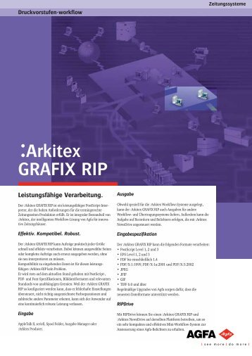 Arkitex Grafix Rip, prepress workflow, Druckvorstufen ... - Agfa