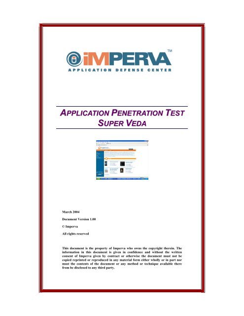 APPLICATION PENETRATION TEST SUPER VEDA