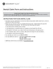 Dental Claim Form and Instructions - Assurant Health