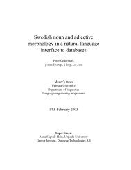 Swedish noun and adjective morphology in a natural language ... - Stp