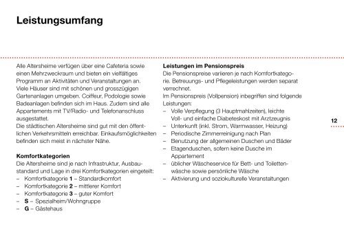 Altersheime der Stadt Zürich Wohnen im Altersheim