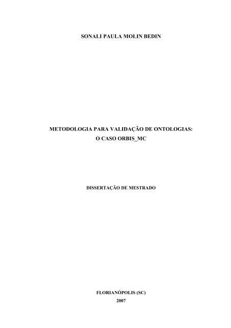 sonali paula molin bedin metodologia para validaÃ§Ã£o de ontologias