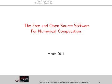 The Free and Open Source Software For Numerical ... - Scilab