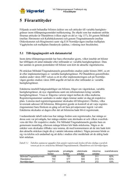 Variabel hastighet, Trafikstyrd väg - Tillämpningsrapport (pdf-fil, 3,48 ...