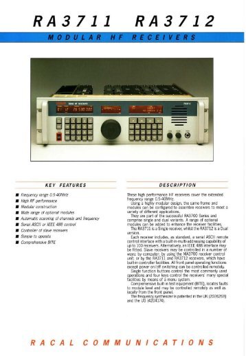 Racal RA3710 Series Modular HF Receivers - The Listeners Guide
