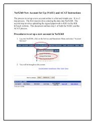 NetX360 New Account Set Up (NASU) and ACAT Instructions