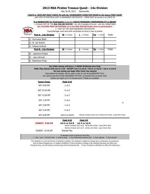 a PRINTABLE VERSION (PDF) of POOL PLAY &amp; BRACKET PLAY