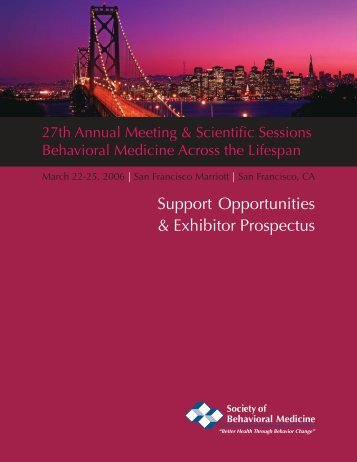 Support Opportunities & Exhibitor Prospectus - Society of Behavioral ...