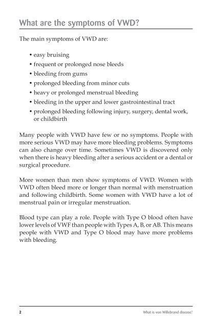 What Is von Willebrand Disease? - World Federation of Hemophilia