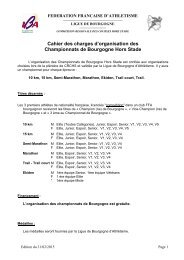 Cahier des charges d'organisation des Championnats de ...