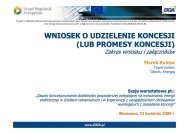 WNIOSEK O UDZIELENIE KONCESJI (LUB PROMESY KONCESJI)