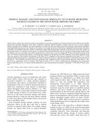 Fishway passage and postpassage mortality of upriver migrating ...