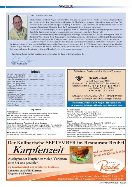 Zirndorfer Blatt Nr. 138 - Das Zirndorfer Blatt