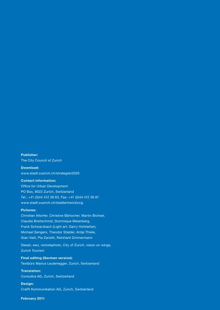 Zürich Strategies 2025  (PDF, 52 Pages, 2 MB - Stadt Zürich