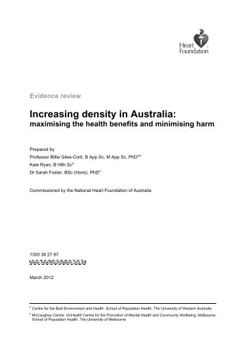 Evidence review Increasing density in Australia - Heart Foundation