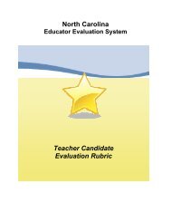 Teacher Candidate Evaluation Rubric - Public Schools of North ...