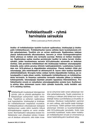 Trofoblastitaudit â ryhmÃ¤ harvinaisia sairauksia - Terveyskirjasto