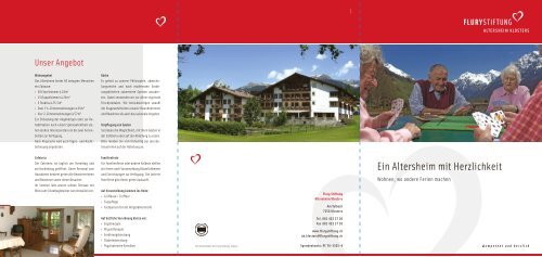 Broschuere Altersheim Klosters - Flury Stiftung