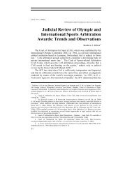 Judicial Review of Olympic and International Sports Arbitration Awards