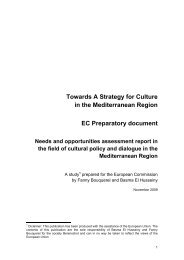 Towards a Strategy for Culture in the Mediterranean Region