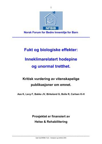 FUKT-Hodepine-og tretthet-NFBIB-2005.pdf - Norsk Forum for Bedre ...