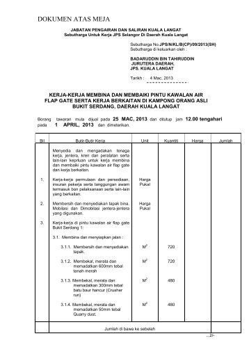 Fail Spesifikasi - Sistem Tender Dokumen dan Sebutharga - Selangor